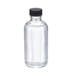 WHEATON-Boston-Rundflaschen 120 ml Natronkalkglas klar, schwarze Kappe phenolisch, und PE Konusdichtung, VE=24 (W216814)