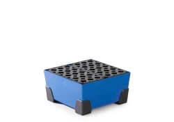 Small container tray 20 l powder-coated steel, with PE grid 392x392x200mm