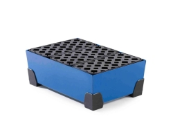 Small container tray 30 l powder-coated steel, with PE grid 584x392x200mm