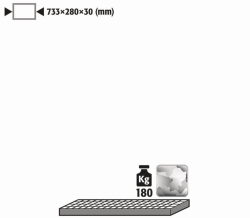 Lower shelf, vz., width 900mm heavy duty, steel