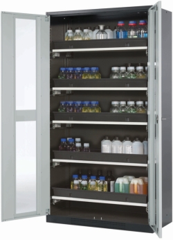 Safety cabinet chemicals CS-Classic-G CS-Classic-G, body RAL7035, 1055x520x1950mm, 5 pull-out drawers