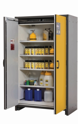 Saftey cabinet Q-Classic-30 WD 1164 x 615 x 1955 mm (WxDxH), swing doors safety-yellow, RAL 7035, 4 shelves,