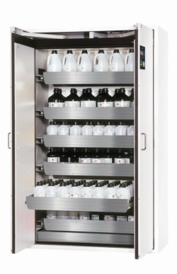 Safety cabinet S-CLASSIC-90 WDAS Modell S90.196.120.WDAS, 1196 x 616 x 1968 mm 6 x stainless steel pull-out tray (60 kg/29 L)