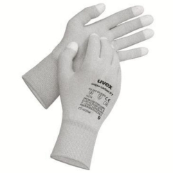 Assembly gloves unipur carbon FT size 6, gray, black, white, elastomer coating, pair