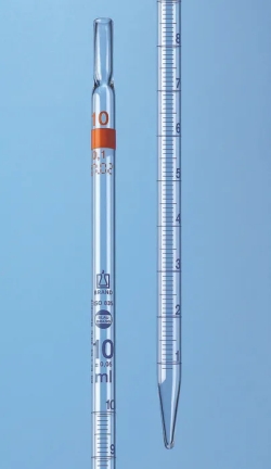 Graduated pipettes, total delivery, AR-glas<sup>&reg;</sup>, class AS, blue graduation, type 2