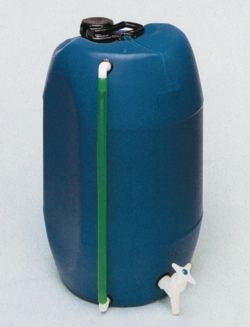 Carboys,PE,blue,cap. 5 ltrs, with level display tube and stopcock
