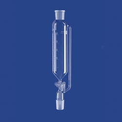 Dropping funnels, cylindrical, with pressure equalizing tube, borosilicate glass 3.3, with glass key