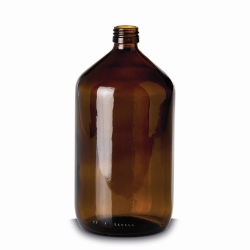 Enghalsflaschen ohne Verschluss, Kalk-Natron-Glas, braun, PP 28