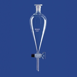 Separating funnels acc. to Squibb, with glass plug, borosilicate glass 3.3