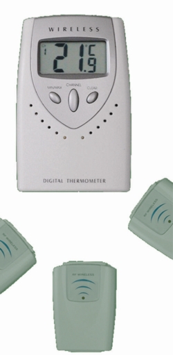 Funk-Thermometer -20...+60°C Bestehend aus: Empfängerstation und Sender inkl. Batterie