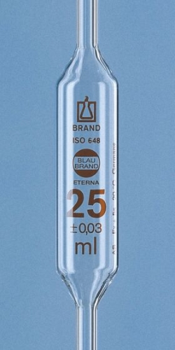 Vollpipetten, AR-GLAS<sup>®</sup>, Klasse AS, 1 Marke, braun graduiert, mit USP-Einzelzertifikat