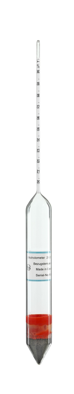 Alkoholmeter mit Thermometer