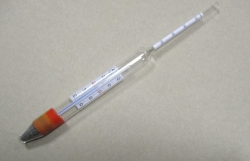 Hydrometer for yoghurt and chocolate milk
