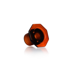 DURAN® Glass flat-head stopper, octagonal, amber, NS 45/40, semi-hollow