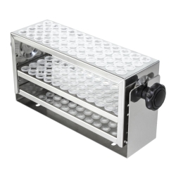 Reagenzglasst&auml;nder, klein, 30 × 8 × 12,9 cm, Durchmesser 12  15 mm, 34 Gef&auml;&szlig;e