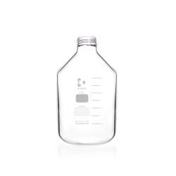 Laborflasche GLS80, 10 Ltr. Weithals, klar, dickwandig ohne Schraubverschluss und Ausgie&szlig;ring