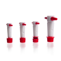 PTFE-Hahnk&uuml;ken mit Gewinde kompl. Bohrung 1,5mm, NS 12.5 u.3-teilig. Hahnsicherung f&uuml;r Scheidetrichter