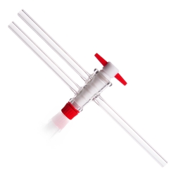 DURAN® Stopcocks, two way, complete with PTFE-keys, bore 2,5 mm, NS 14.5