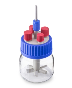 DURAN® GLS 80 stirred reactor screw cap with paddle stirrer for 250 ml GLS80 bottle, incl. shaft