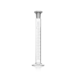 DURAN® Mixing cylinder 100 ml hexagonal base, graduation, plastic stopper, NS 24/29