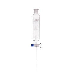 DURAN® Dropping funnel, cylindrical, graduated, with NS-stopcock and key retaining device, 250 ml