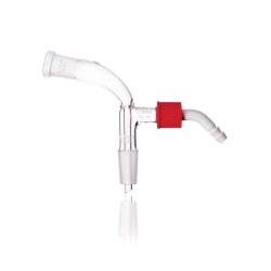 DURAN® Receiver adapter, bent, with screw-on plastic hose connection, NS 14/23