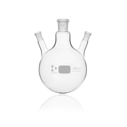 Dreihals-Rundkolben 1000 ml MH NS 24/29, SH NS 14/23 schräg