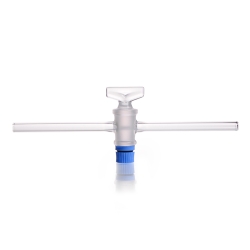 DURAN® Single way stopcocks, complete with SBW key, bore 4 mm, NS 18.8., "side arms 10 mm"