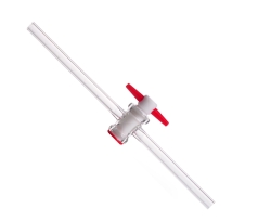 DURAN® Single way stopcocks, complete with PTFE-key, bore 2,5 mm, NS 12.5