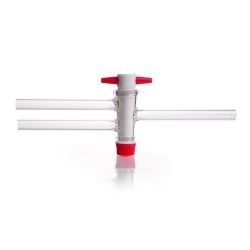 DURAN® Stopcocks, two way, complete with PTFE-keys, bore 6 mm, NS 21.5