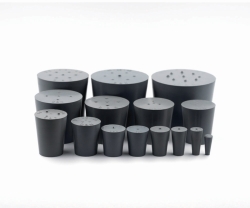 Stoppers, natural rubber, with single hole