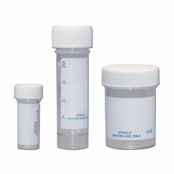 Sample containers, PS, with screw cap, sterile