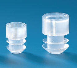 Grip stoppers for centrifuge tubes, round bottom, PE-LD
