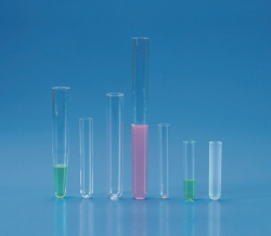 Disposable test tubes and centrifuge tubes, with rim