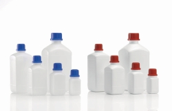 Vierkant-Chemikalien-Enghalsflaschen ohne Verschluss, PE-HD