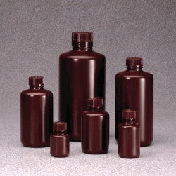 Enghalsflaschen Nalgene™, mit Verschluss, PE-HD, braun