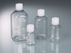 Laborflasche mit Originalitätsverschluss, PET, steril
