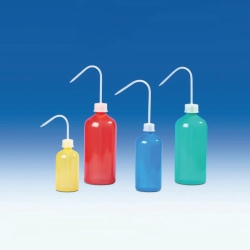 Coloured wash-bottles, narrow-neck, PE-LD, set