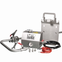 Withdrawal systems for solvents, stainless steel, with discharge tube