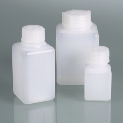 Enghals- Vierkantflaschen, PE-HD