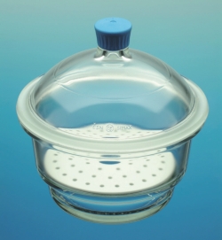 Exsikkator, Borosilikatglas 3.3, mit Kunststoffknopfdeckel