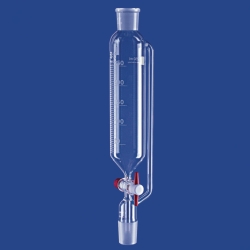 Dropping funnels, cylindrical, with pressure equalizing tube, borosilicate glass 3.3, with PTFE key