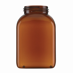 Vierkant-Weithalsbehälter, ohne Verschluss, Serie 310, PVC hart, braun