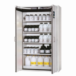 Safety Storage Cabinets S-CLASSIC-90 WD, 4 shelves, perforated insert, bottom collecting sump