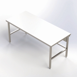 Reinraumtische höhenverstellbar mit ungelochter Arbeitsplatte