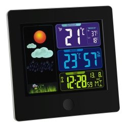Wireless weather station "SUN" w. colour display, black
